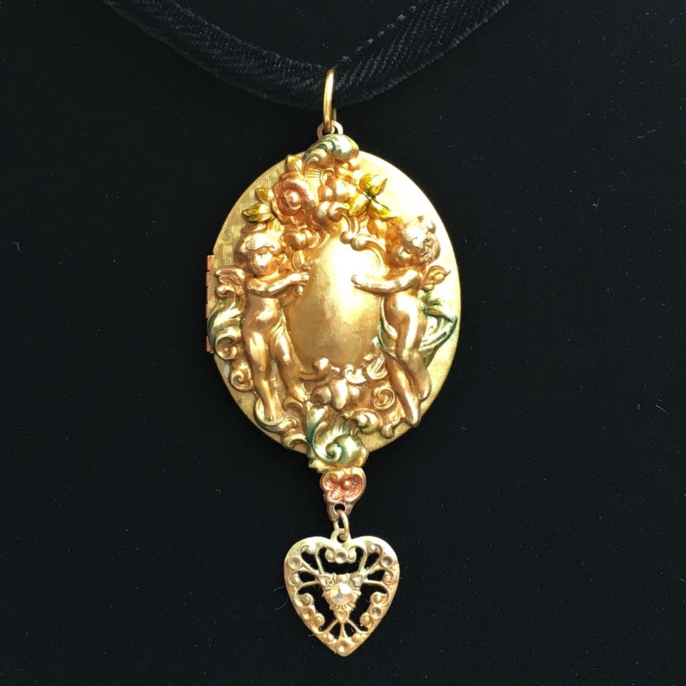 Victorian Cupid Locket Artisan Made